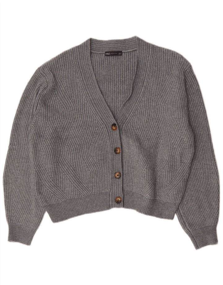 Marks & Spencer Womens Oversized Cardigan Sweater UK 16 Large Grey