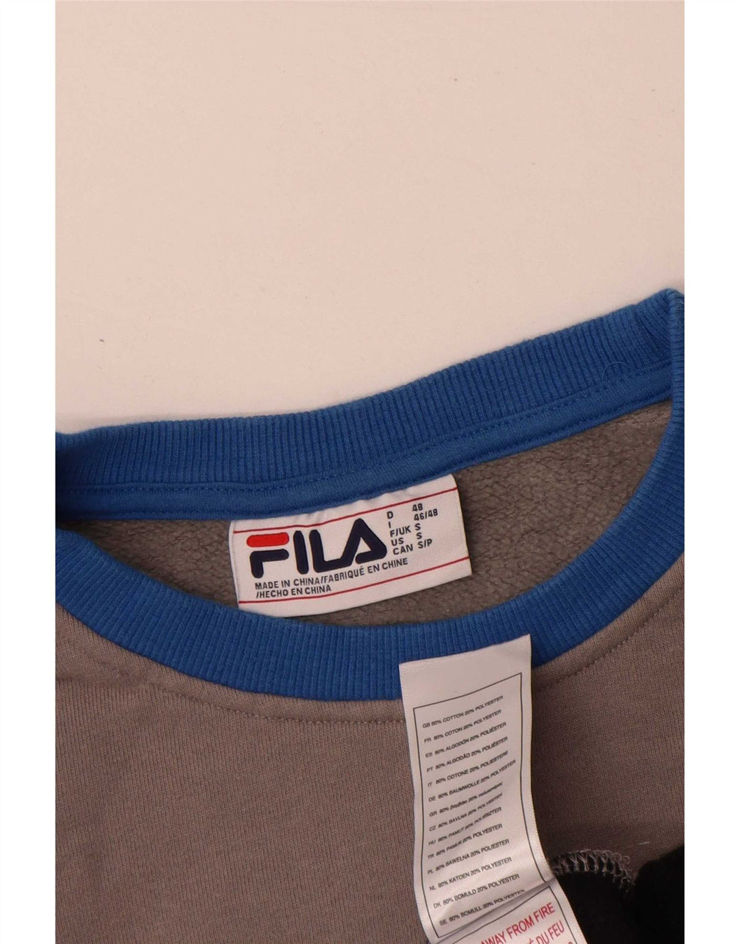 Fila Mens Graphic Sweatshirt Jumper Small Multicoloured Colourblock Cotton