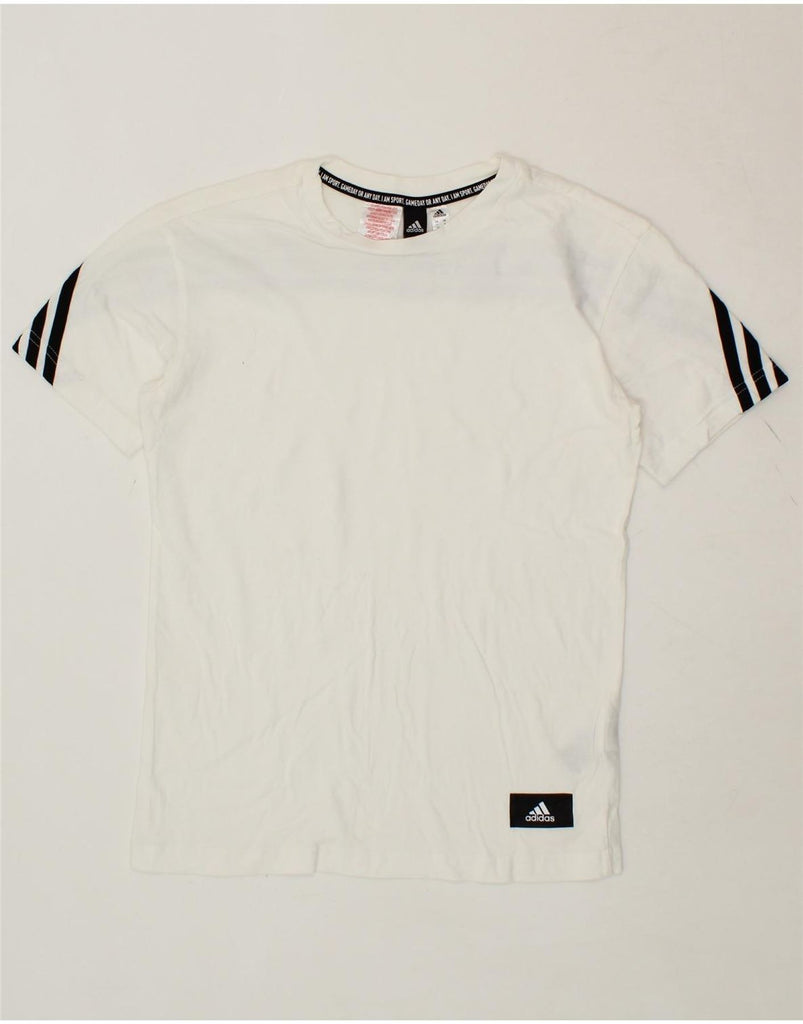 ADIDAS Boys T-Shirt Top 11-12 Years White Cotton Vintage Adidas and Second-Hand Adidas from Messina Hembry 