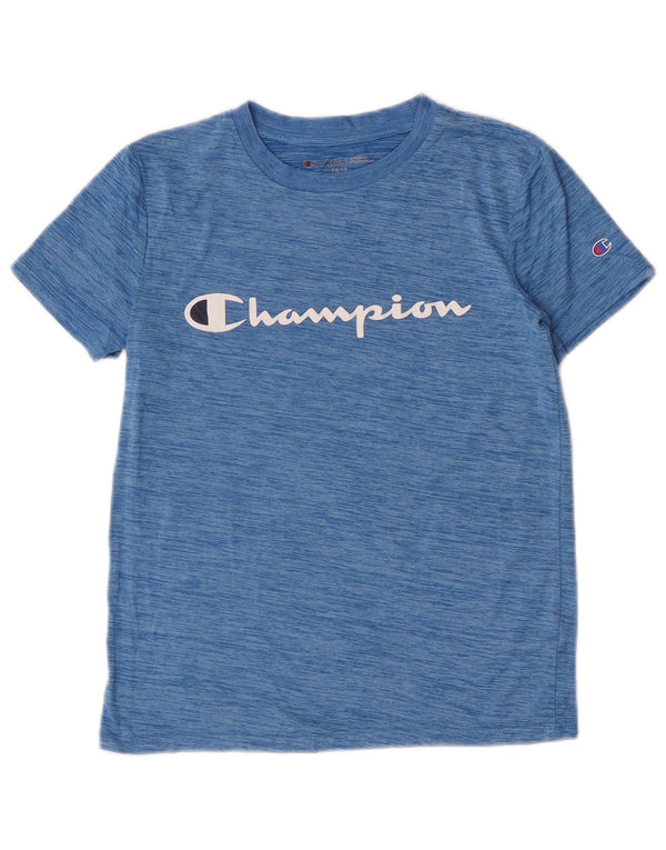 Champion Boys Graphic T-Shirt Top 10-11 Years Blue Flecked Polyester