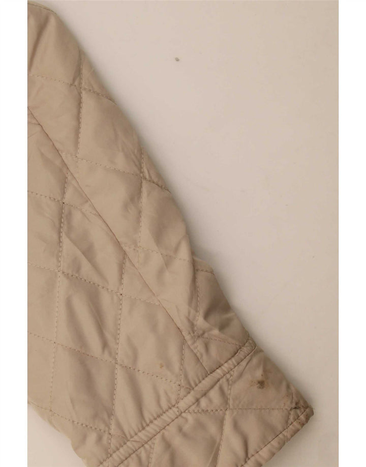 Marks & Spencer Womens Quilted Jacket UK 16 Large Beige Polyester