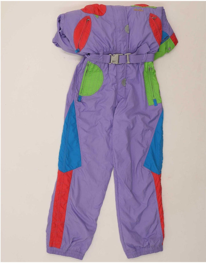 Ellesse Womens Ski Jumpsuit IT 44 Medium Purple Colourblock Polyester
