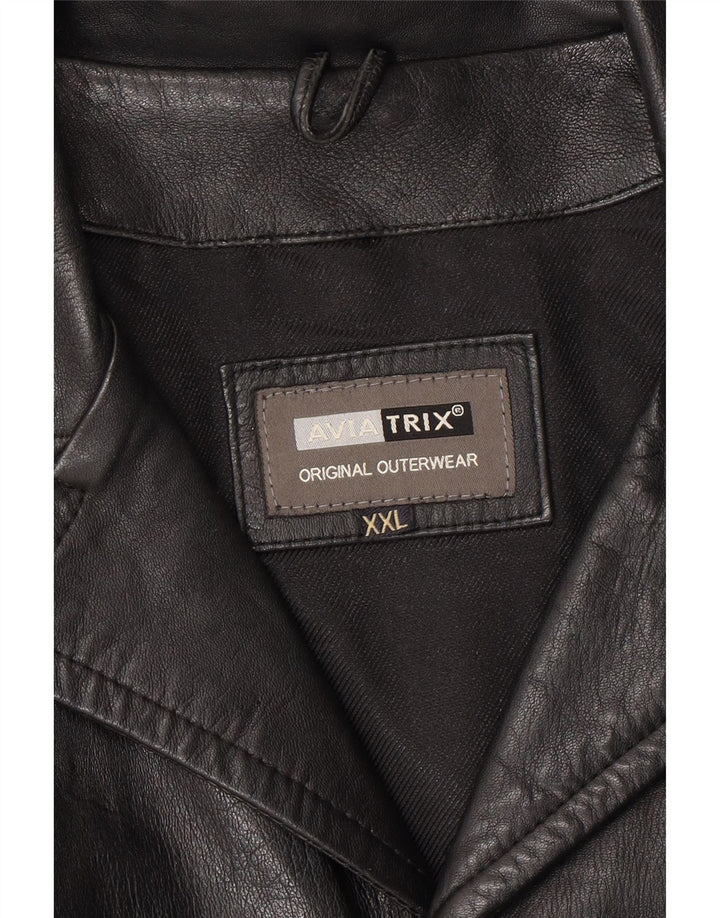 AVIATRIX Mens Leather Jacket UK 44 2XL Black Leather Vintage Aviatrix and Second-Hand Aviatrix from Messina Hembry 