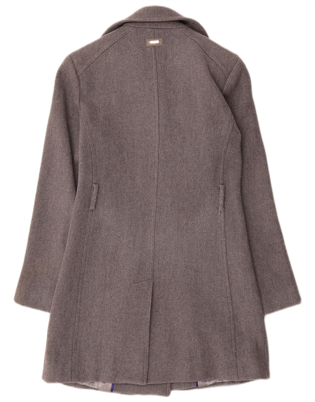 Calvin Klein Womens Overcoat UK 10 Small Grey Wool