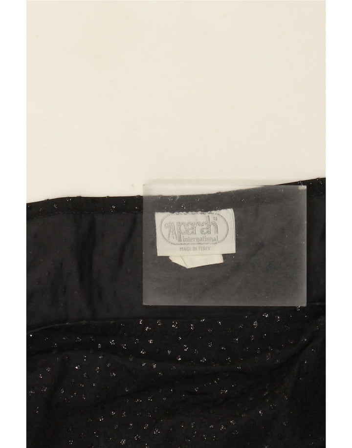 Parah Womens See Through Asymmetrical Skirt Medium W28 Black Polyamide