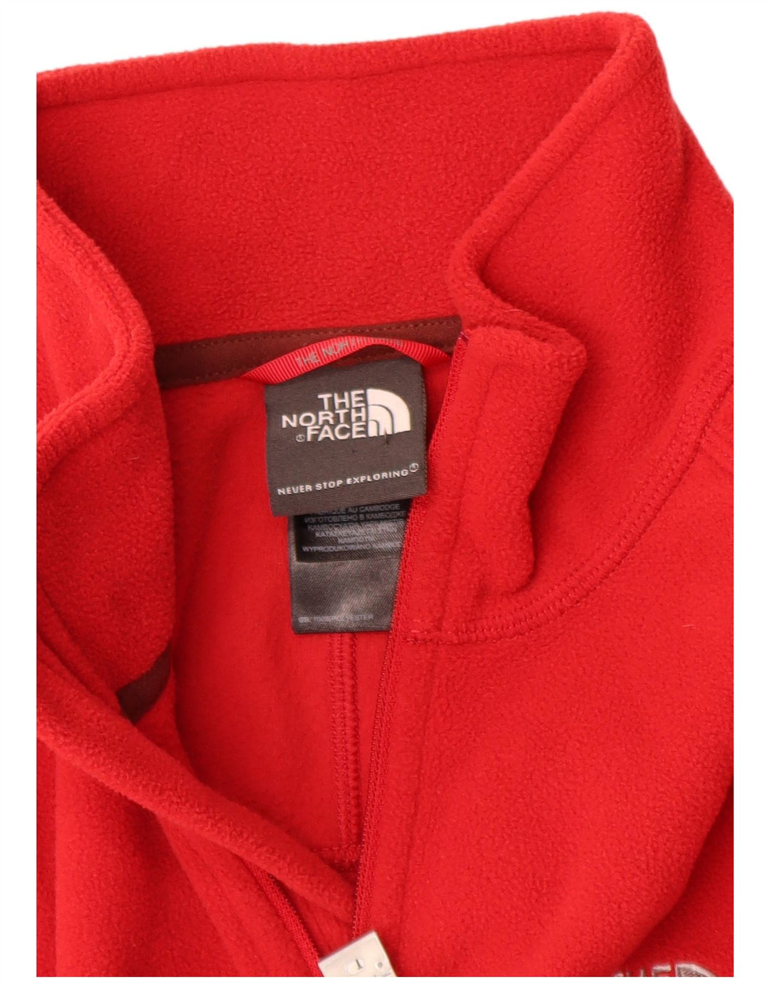 The North Face Mens Zip Neck Fleece Jumper Medium Red Polyester
