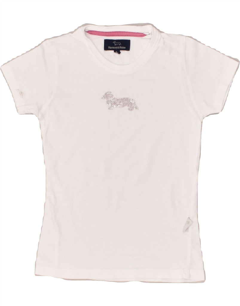 HARMONT & BLAINE Girls Graphic T-Shirt Top 5-6 Years White | Vintage Harmont & Blaine | Thrift | Second-Hand Harmont & Blaine | Used Clothing | Messina Hembry 