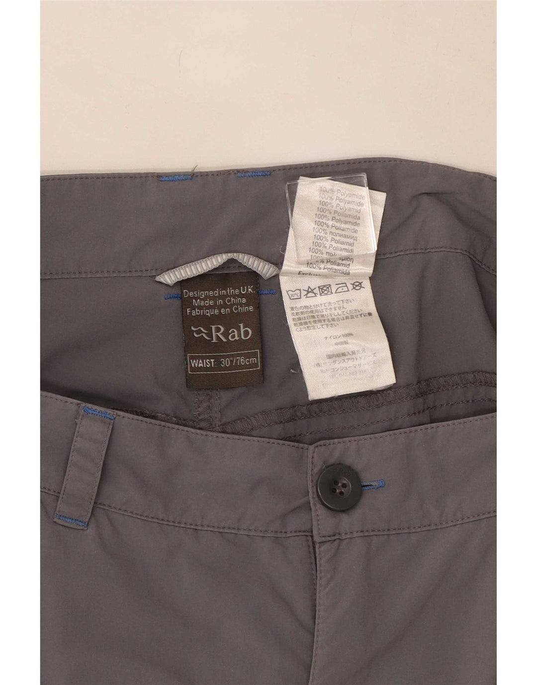 Rab Womens Chino Shorts W30 Medium Grey Polyester