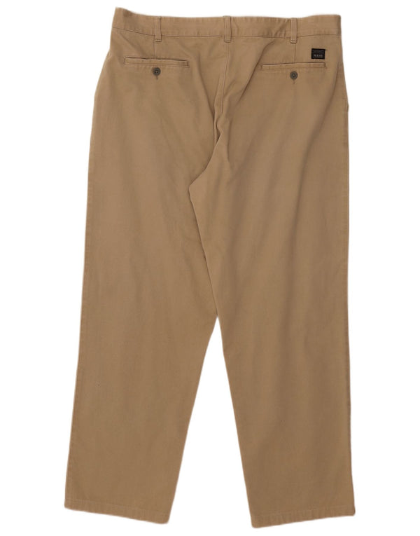 Mash Mens Straight Chino Trousers W36 L29 Beige Cotton