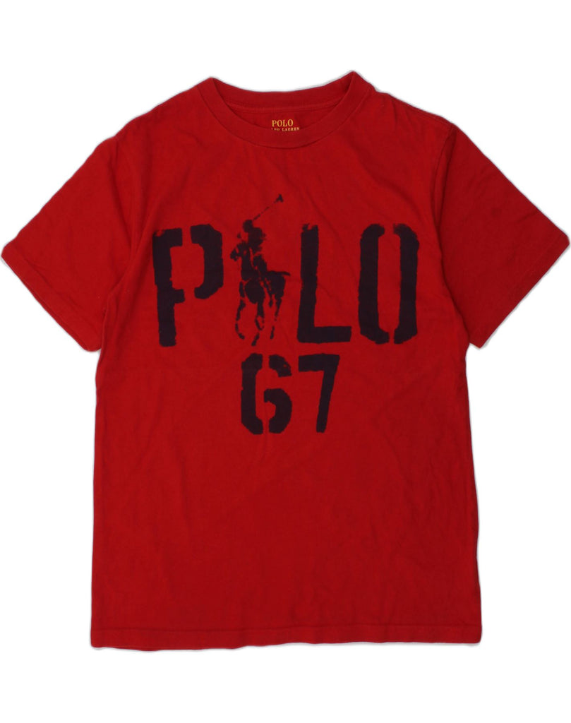 POLO RALPH LAUREN Boys Graphic T-Shirt Top 10-11 Years Medium  Red Cotton | Vintage Polo Ralph Lauren | Thrift | Second-Hand Polo Ralph Lauren | Used Clothing | Messina Hembry 