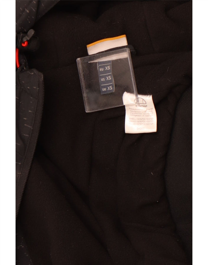 ELLESSE Mens Hooded Windbreaker Jacket UK 34 XS Black Flecked Polyester