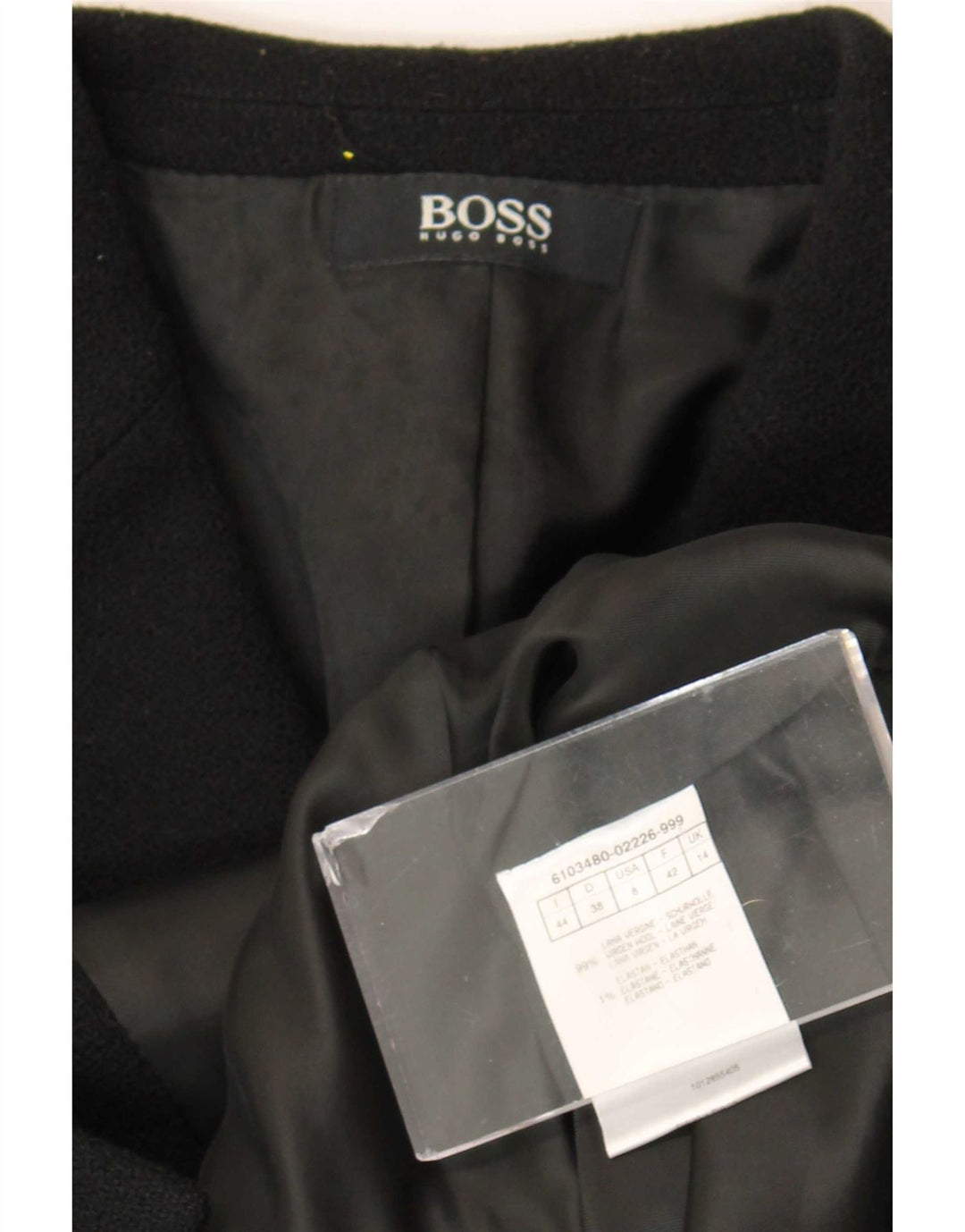 Hugo Boss Womens 3 Button Blazer Jacket UK 14 Medium  Black Virgin Wool