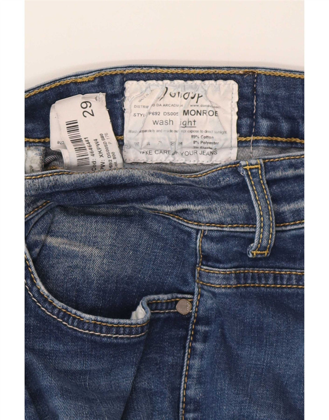 Dondup Womens Slim Jeans W29 L27 Blue Cotton