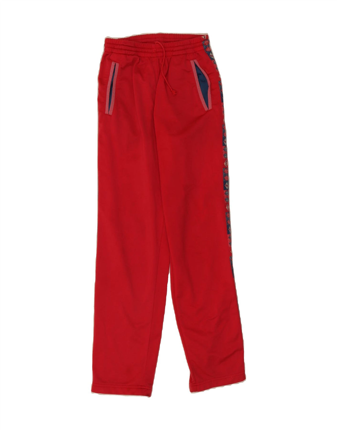 DIADORA Womens Tracksuit Trousers UK 4 XS  Red Argyle/Diamond Polyester Vintage Diadora and Second-Hand Diadora from Messina Hembry 