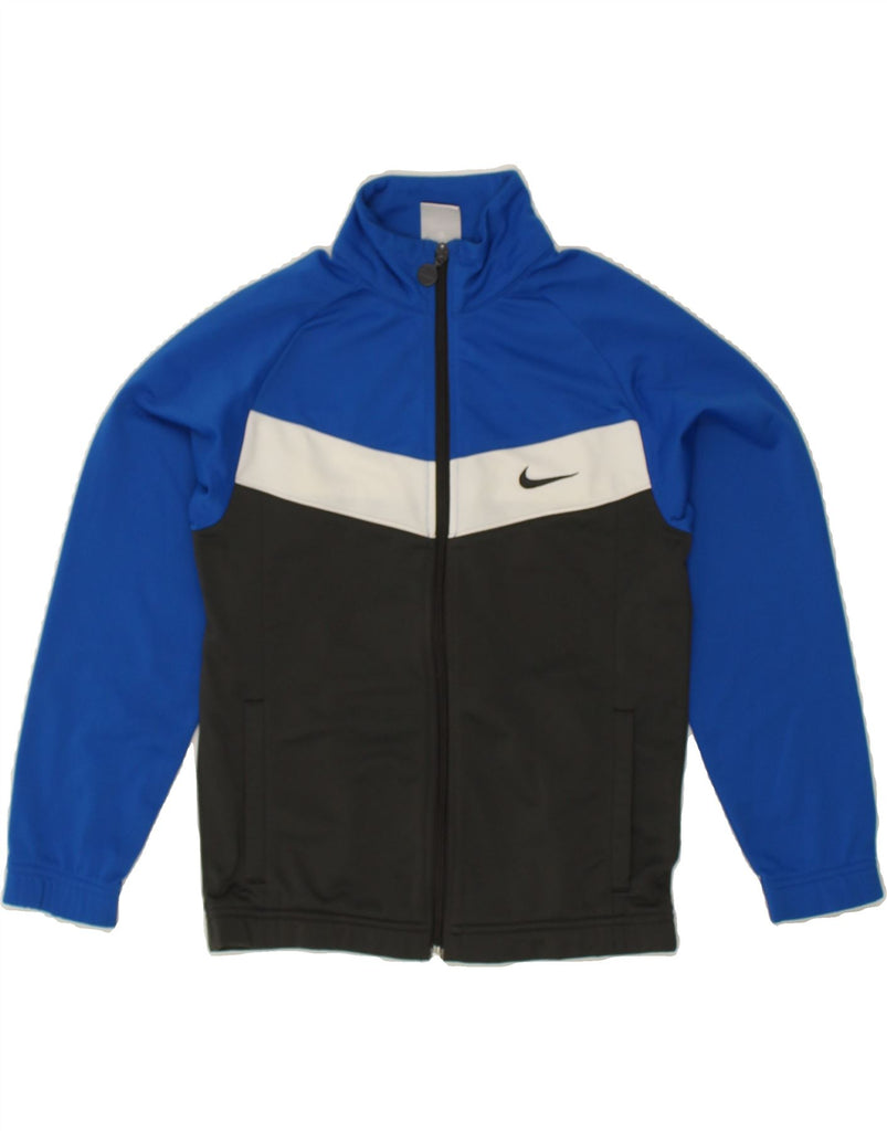 NIKE Boys Tracksuit Top Jacket 10-11 Years Medium Blue Colourblock | Vintage Nike | Thrift | Second-Hand Nike | Used Clothing | Messina Hembry 