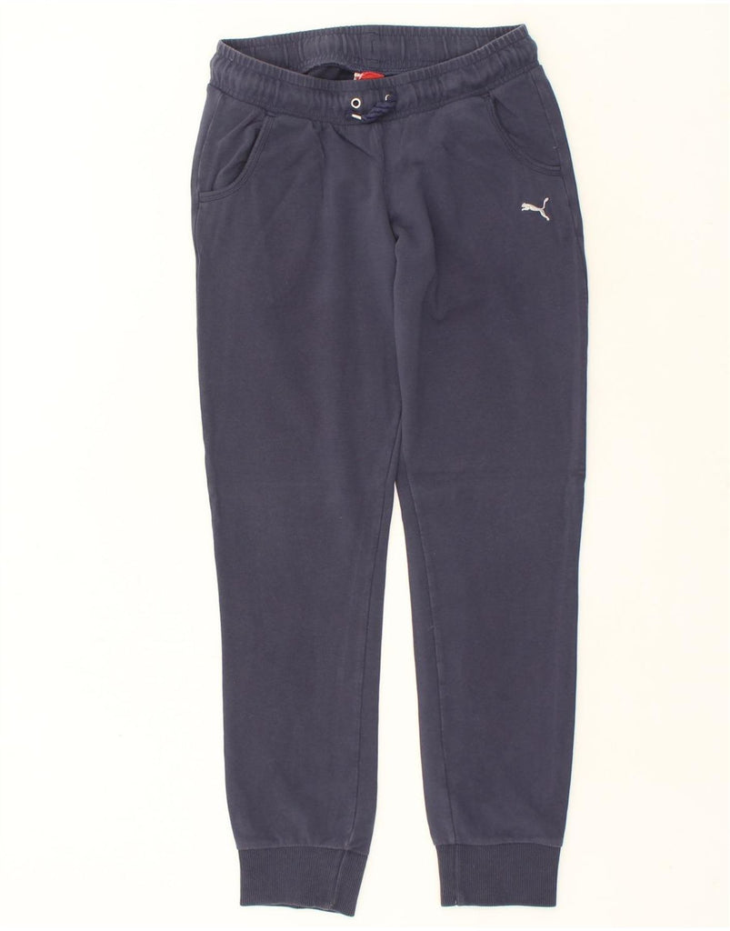 PUMA Womens Tracksuit Trousers Joggers UK 10 Small Navy Blue | Vintage Puma | Thrift | Second-Hand Puma | Used Clothing | Messina Hembry 