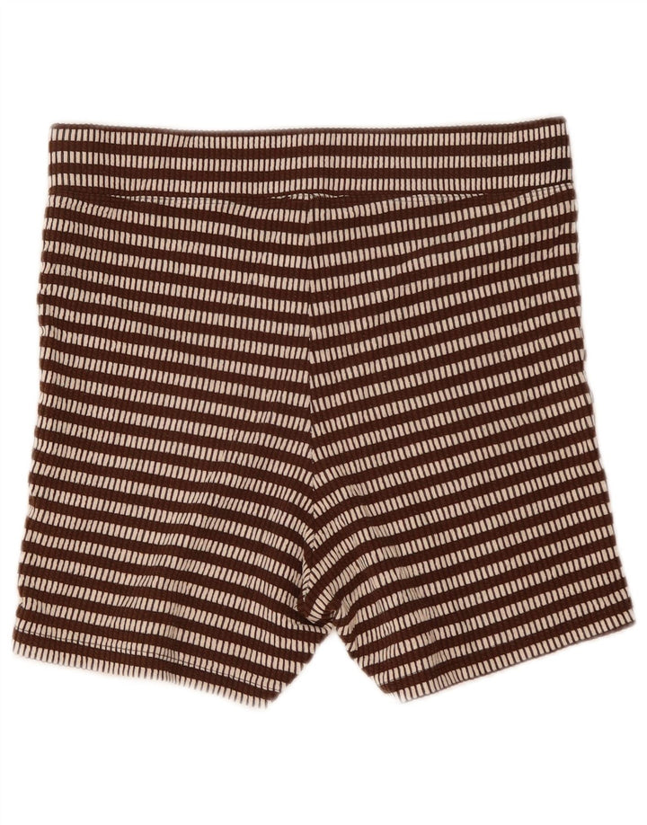 Topshop Womens Sport Shorts UK 14 Medium  Brown Striped