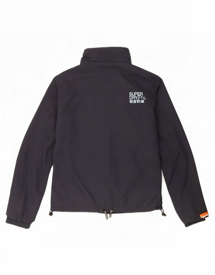 Superdry Womens Rain Jacket UK 14 Large Navy Blue Nylon