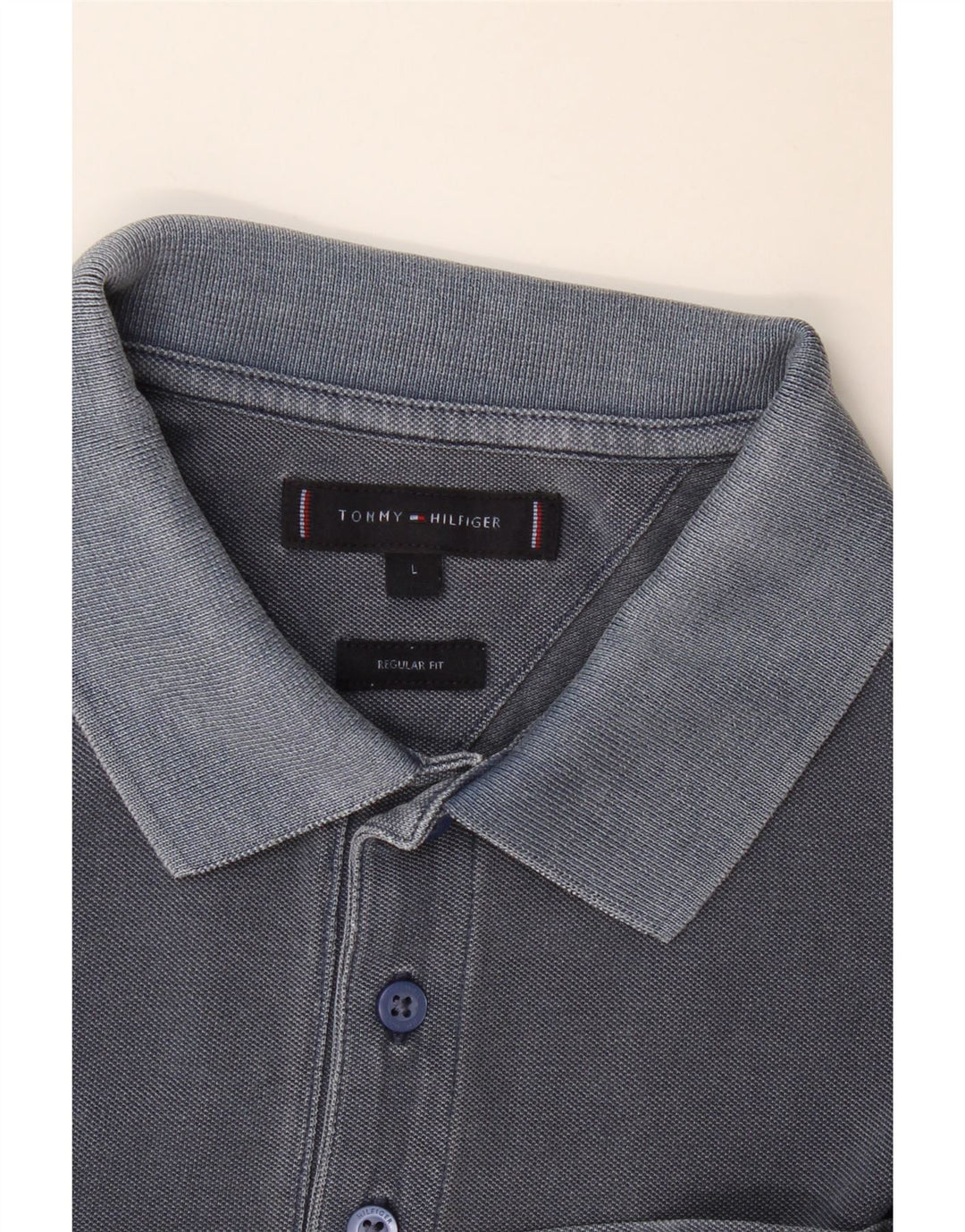 Tommy Hilfiger Mens Regular Fit Polo Shirt Large Navy Blue