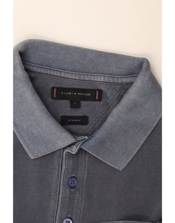 Tommy Hilfiger Mens Regular Fit Polo Shirt Large Navy Blue