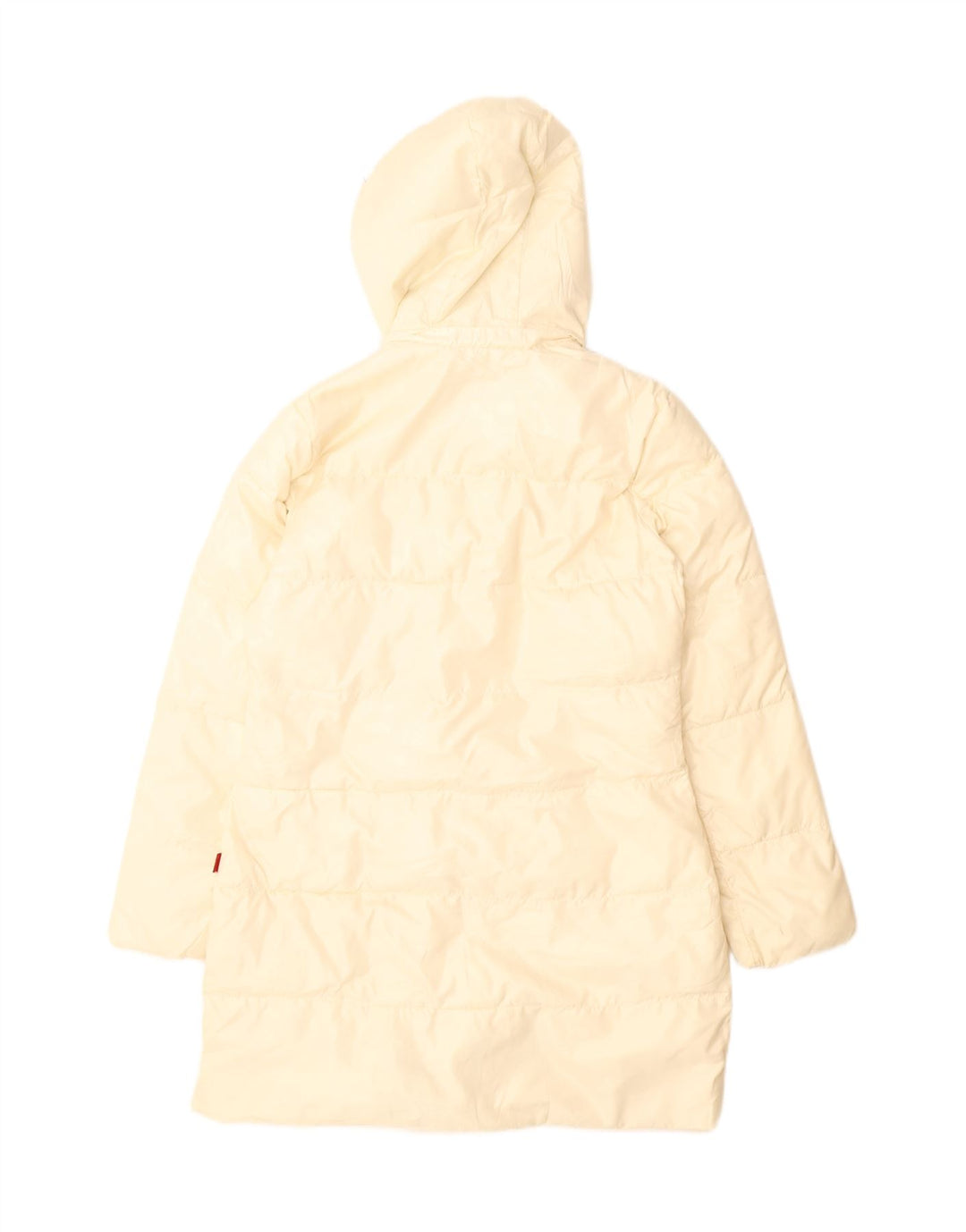 Kappa Womens Hooded Padded Coat UK 12 Medium Off White Polyester