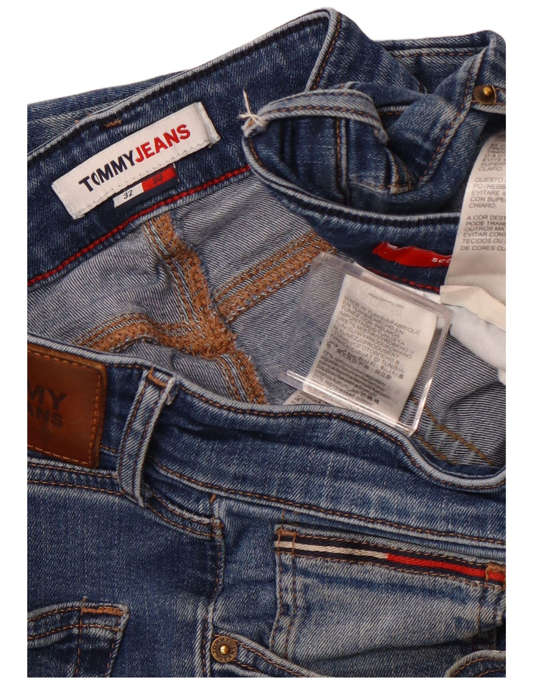 TOMMY HILFIGER Womens Straight Jeans W32 L27 Blue Cotton
