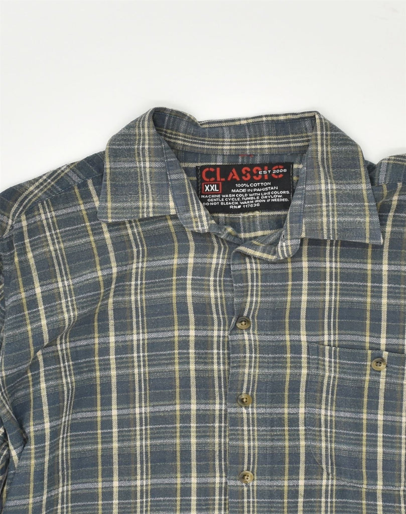 CLASSIC Mens Slim Shirt 2XL Grey Check Cotton | Vintage CLASSIC | Thrift | Second-Hand CLASSIC | Used Clothing | Messina Hembry 