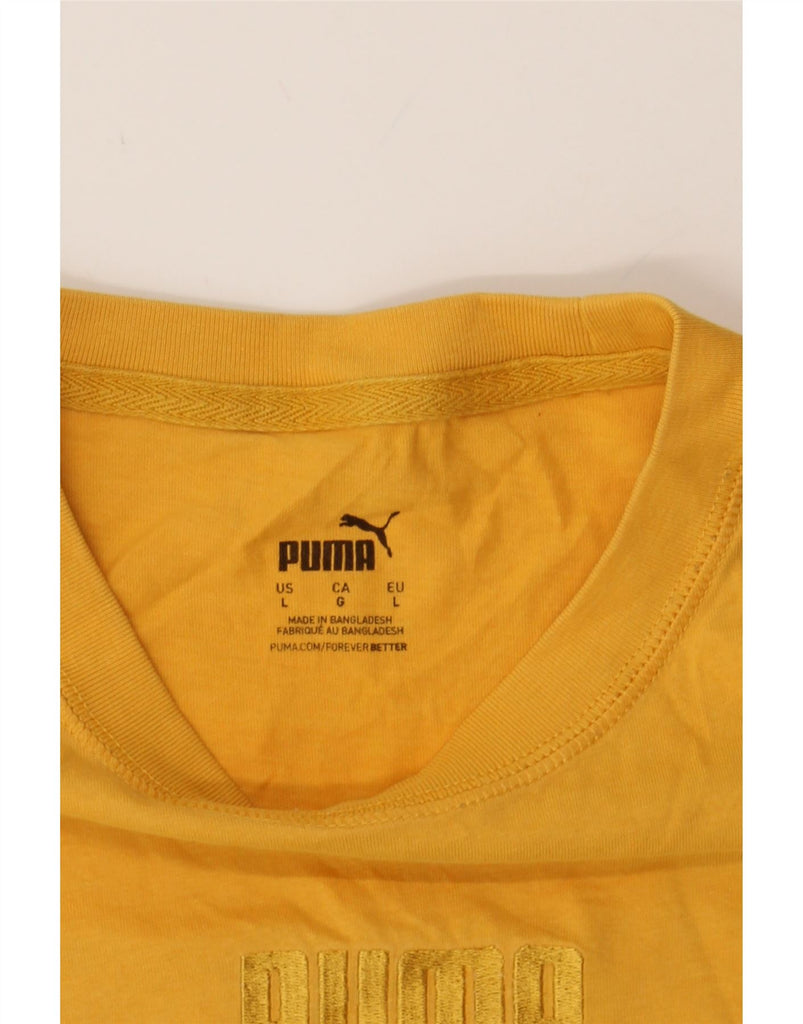 PUMA Mens T-Shirt Top Large Yellow Cotton Vintage Puma and Second-Hand Puma from Messina Hembry 