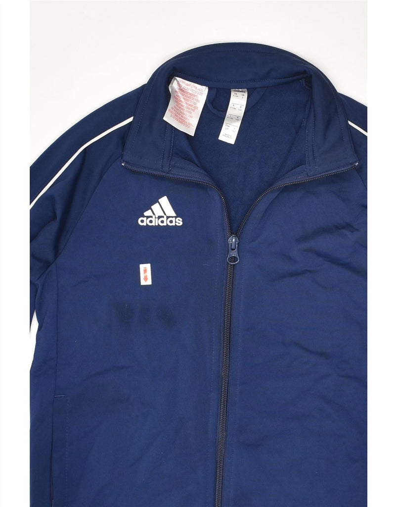 ADIDAS Boys Tracksuit Top Jacket 9-10 Years Navy Blue Polyester | Vintage Adidas | Thrift | Second-Hand Adidas | Used Clothing | Messina Hembry 