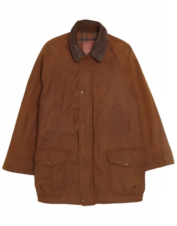Michael Mortell Mens Waxed Cotton Jacket UK 40 Large Brown Cotton