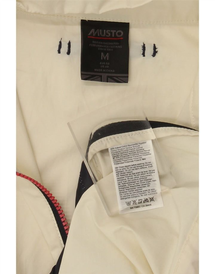 Musto Mens Graphic Pullover Tracksuit Top Jacket Medium White Colourblock