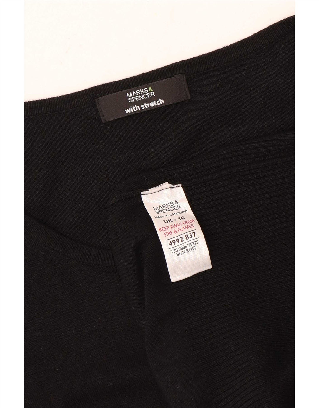 Marks & Spencer Womens Cardigan Sweater UK 16 Large Black Viscose