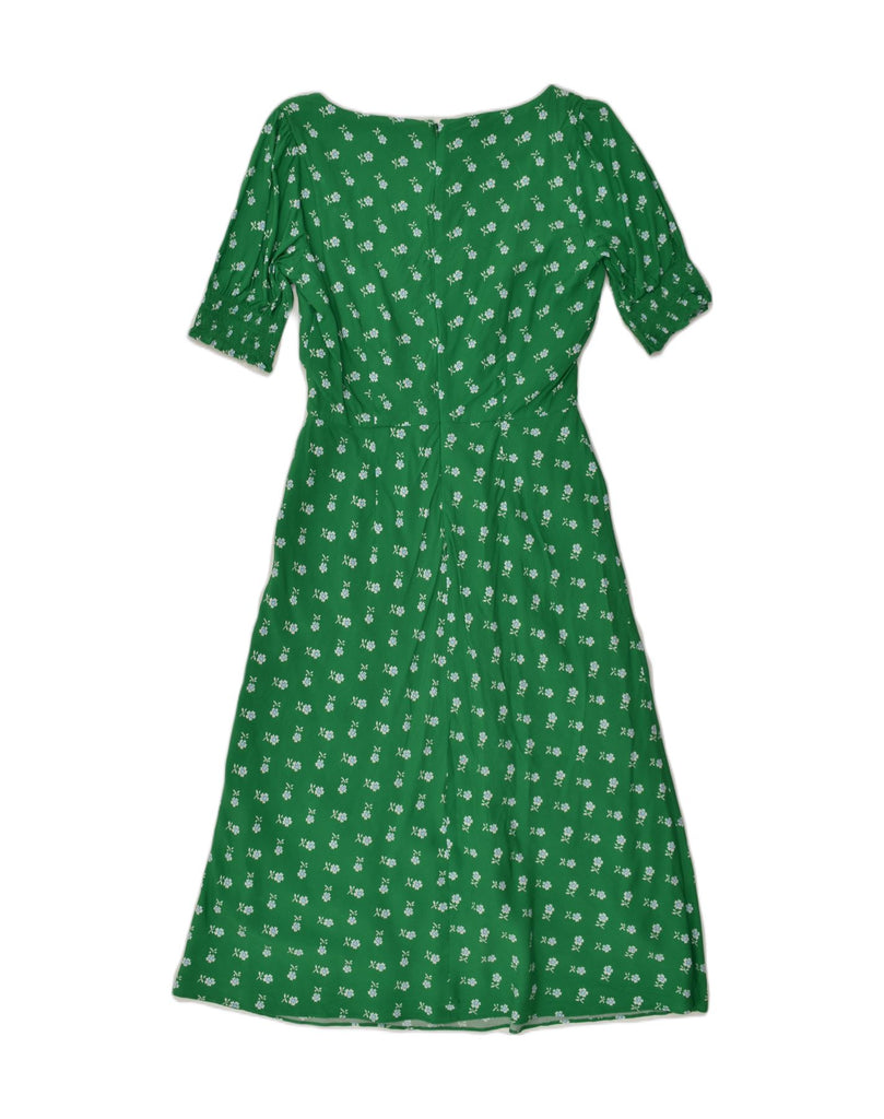 J. CREW Womens A-Line Dress US 00 2XS Green Floral Viscose | Vintage J. Crew | Thrift | Second-Hand J. Crew | Used Clothing | Messina Hembry 