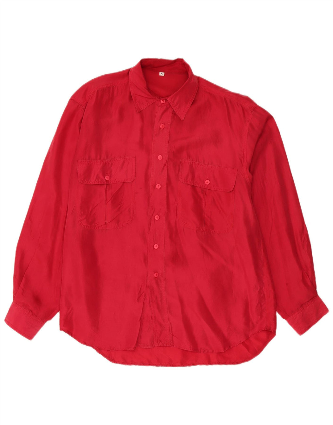 Vintage Mens Shirt Small Red Silk
