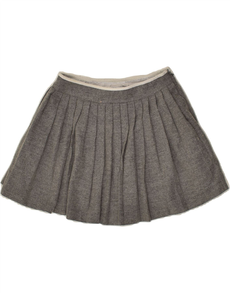 GF FERRE Girls Pleated Skirt 9-10 Years W25 Grey Wool | Vintage GF Ferre | Thrift | Second-Hand GF Ferre | Used Clothing | Messina Hembry 