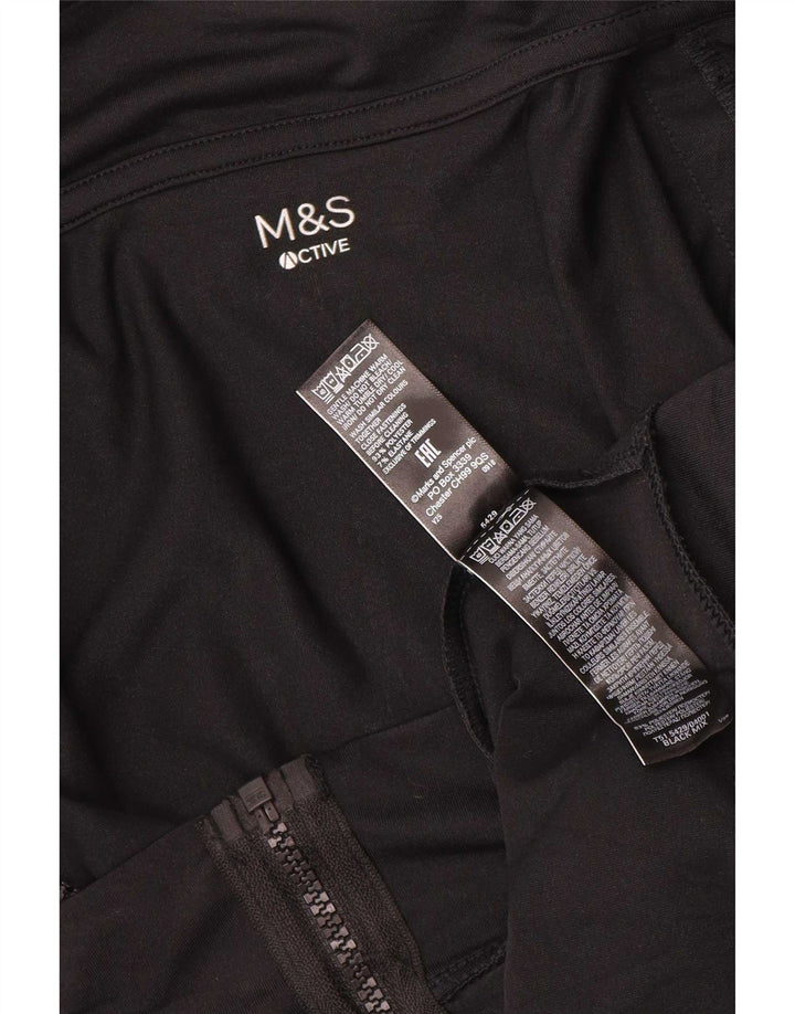 Marks & Spencer Womens Tracksuit Top Jacket UK 18 XL Black Colourblock