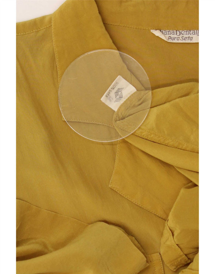Diana Bentall's Womens Shift Dress IT 50 XL Yellow Silk