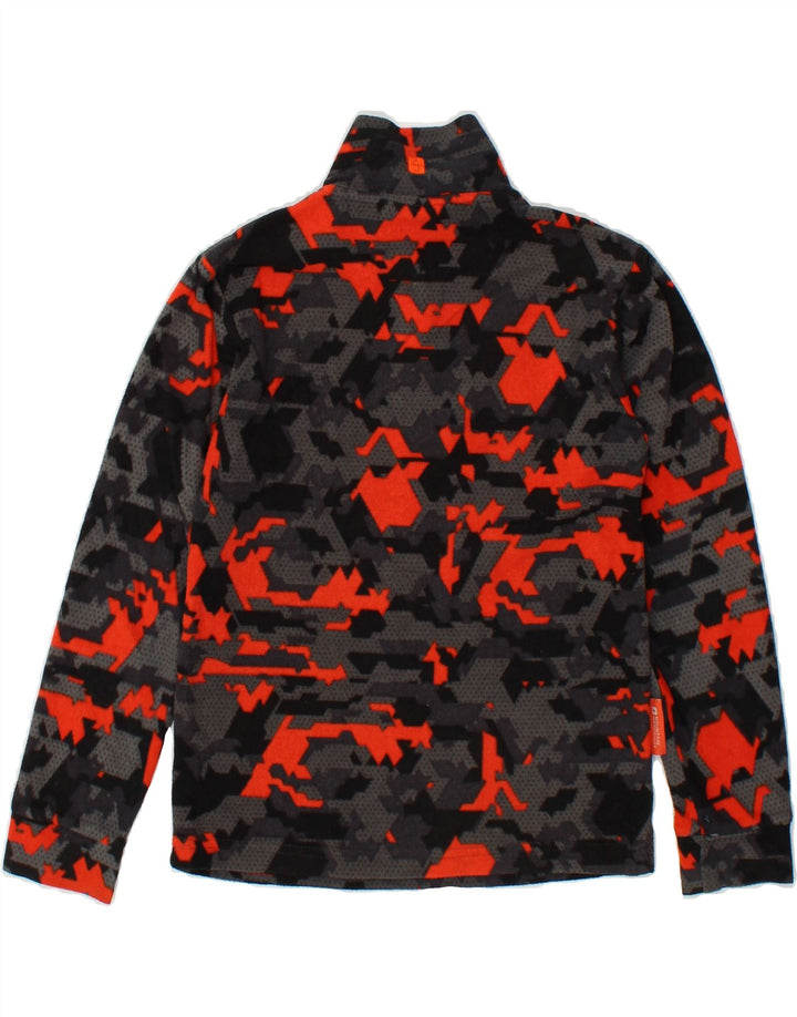 MOUNTAIN WAREHOUSE Boys Zip Neck Fleece Jumper 9-10 Years Grey Geometric Vintage Mountain Warehouse and Second-Hand Mountain Warehouse from Messina Hembry 