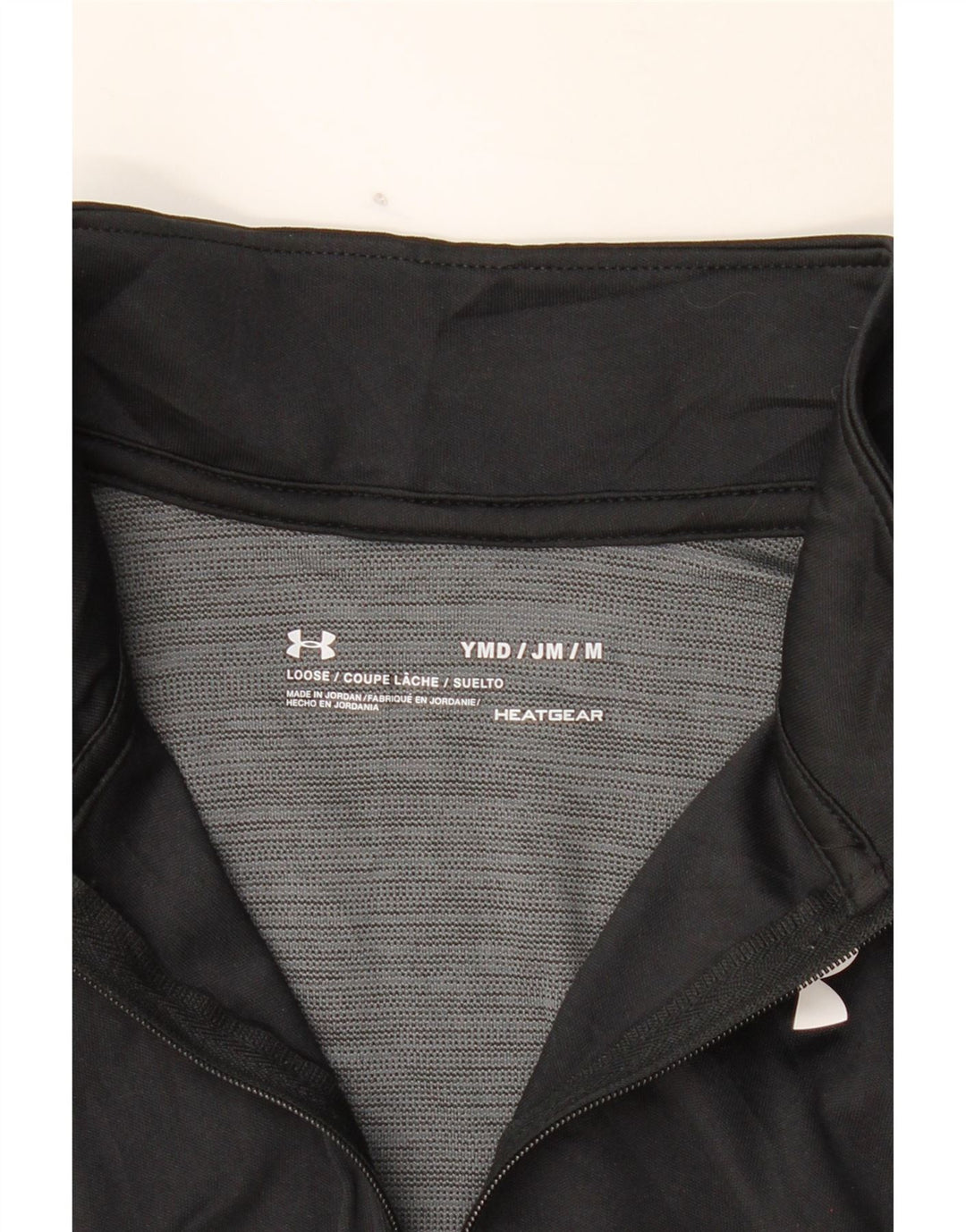 UNDER ARMOUR Girls Pullover Tracksuit Top 9-10 Years Medium Black Vintage Under Armour and Second-Hand Under Armour from Messina Hembry 