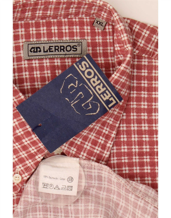 Lerros Mens Flannel Shirt 2XL Red Check Cotton