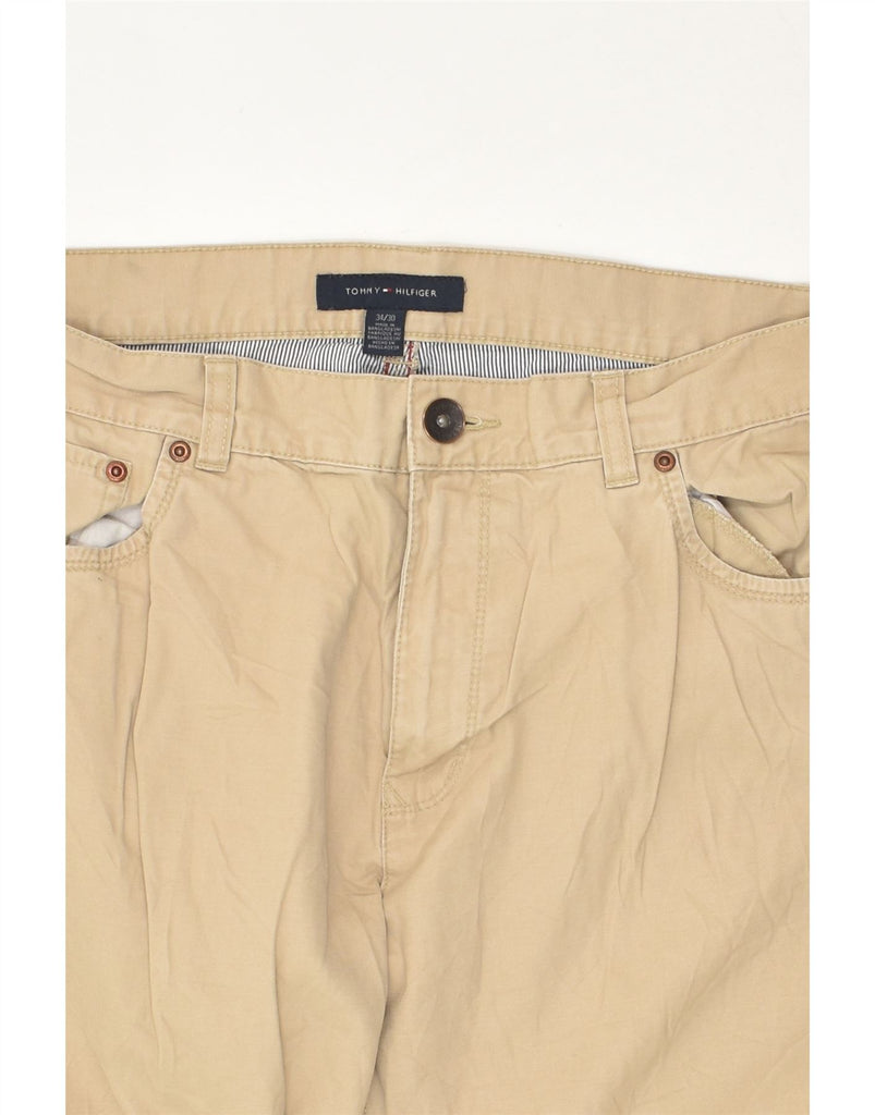 TOMMY HILFIGER Mens Straight Casual Trousers W34 L30  Beige Cotton | Vintage Tommy Hilfiger | Thrift | Second-Hand Tommy Hilfiger | Used Clothing | Messina Hembry 