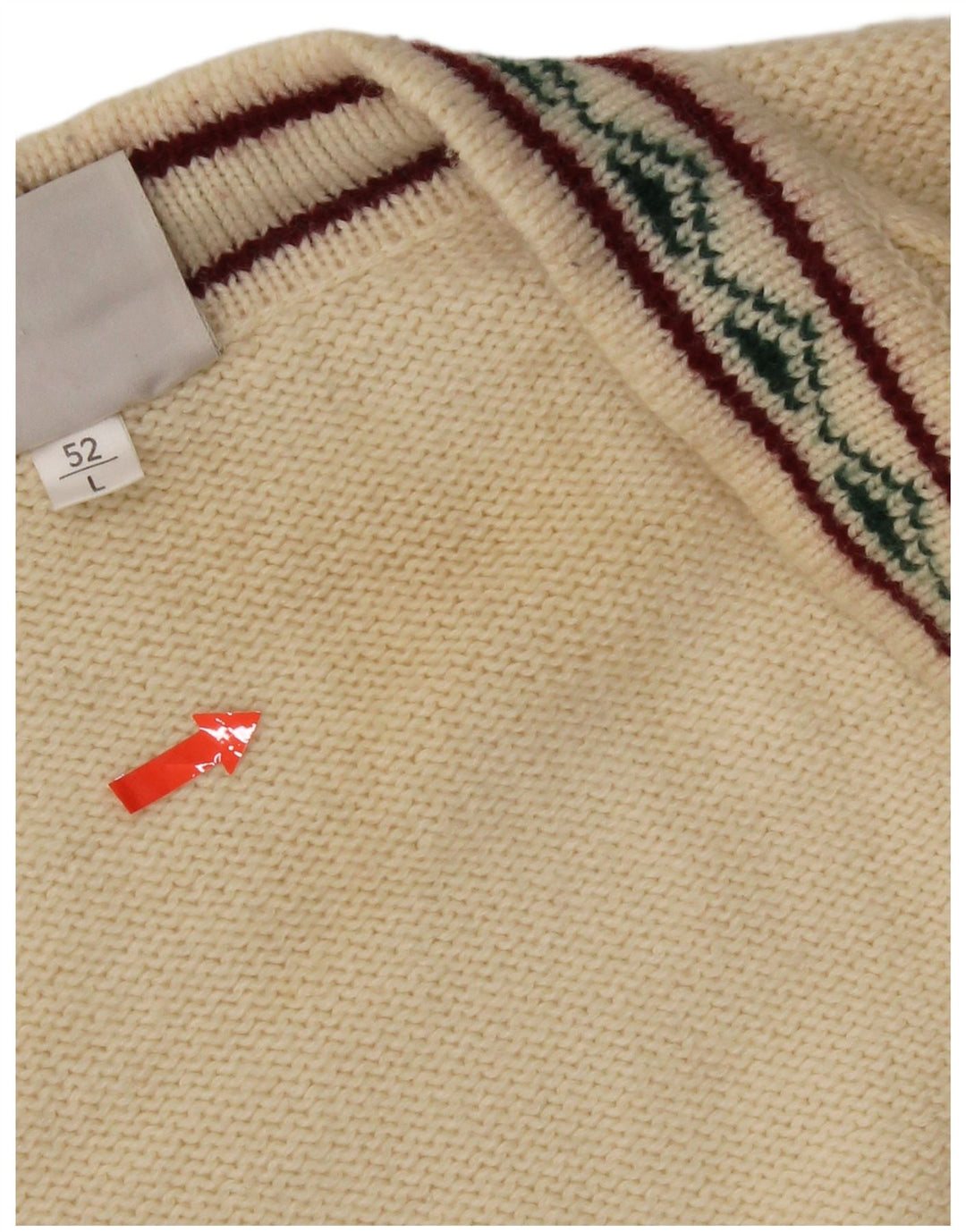 Vintage Mens Cardigan Sweater IT 52 Large Beige Wool