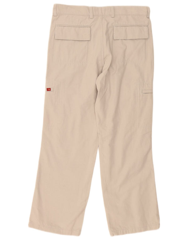Diadora Womens Straight Cargo Trousers IT 48 XL W32 L28 Beige Cotton