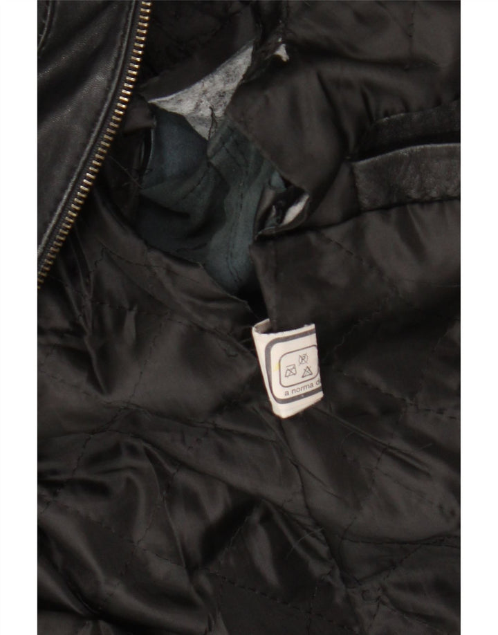 Vintage Womens Leather Jacket UK 16 Large Black Leather