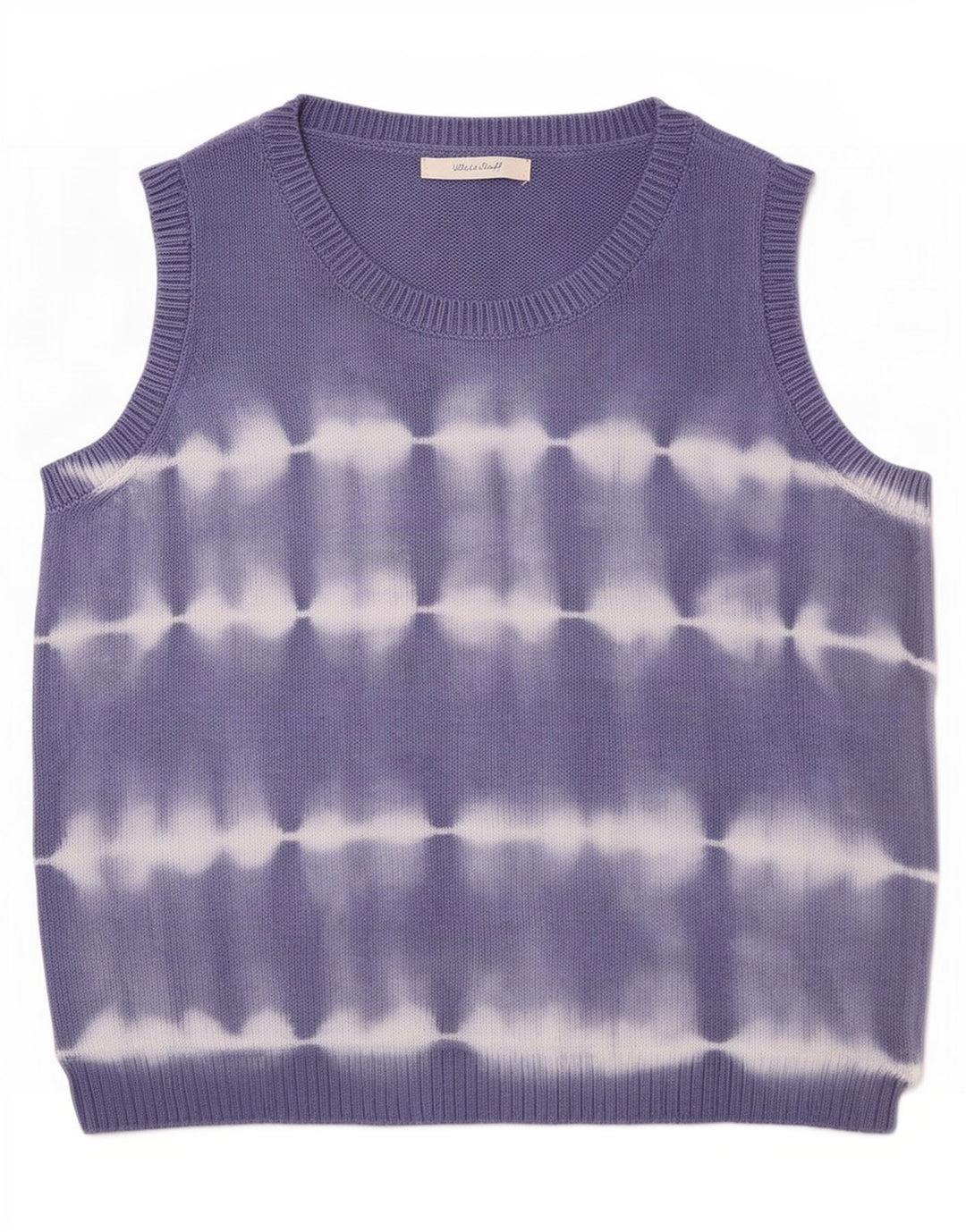White Stuff Womens Vest Tank Top UK 10 Small Blue Tie Dye Cotton