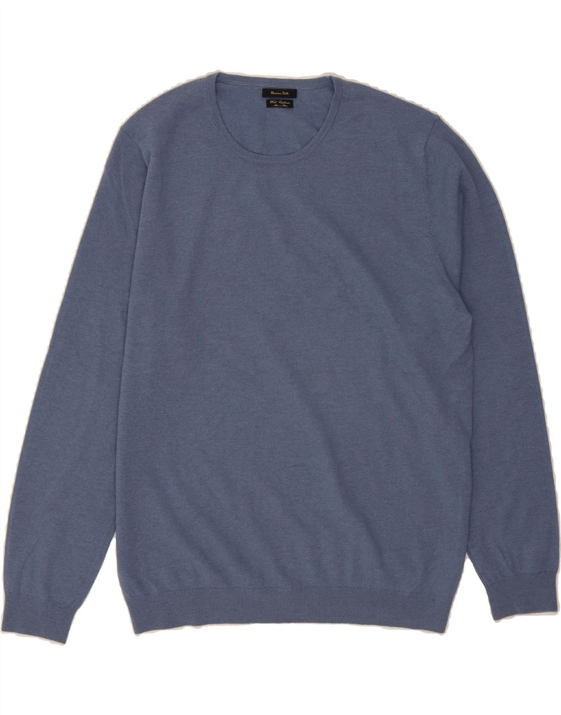 MASSIMO DUTTI Mens Crew Neck Jumper Sweater Large Blue Wool Vintage Massimo Dutti and Second-Hand Massimo Dutti from Messina Hembry 