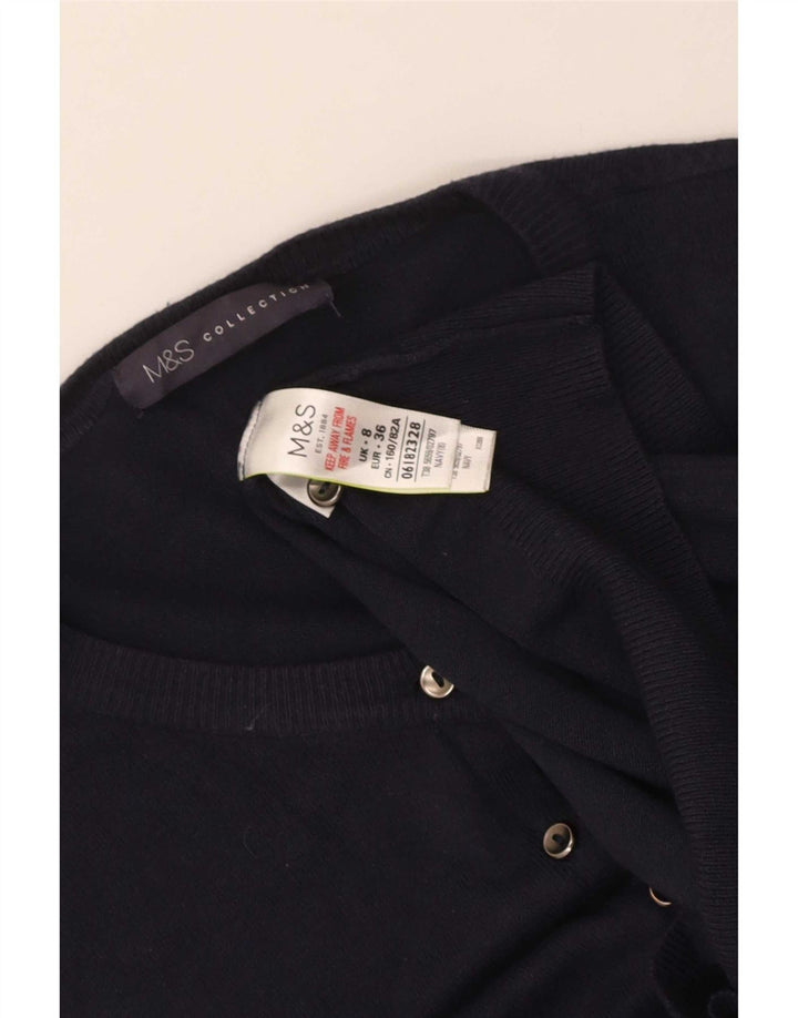 Marks & Spencer Womens Cardigan Sweater UK 8 Small  Navy Blue Viscose