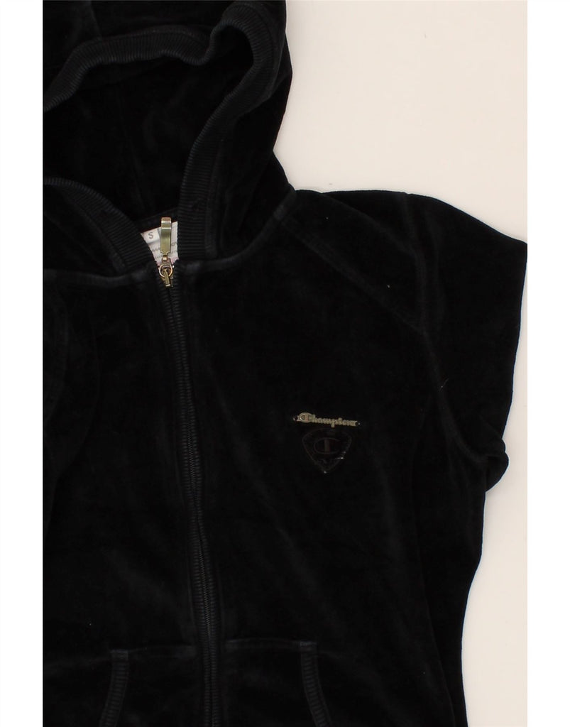 CHAMPION Womens Heritage Fit Zip Hoodie Sweater UK 10 Small Black Cotton | Vintage Champion | Thrift | Second-Hand Champion | Used Clothing | Messina Hembry 