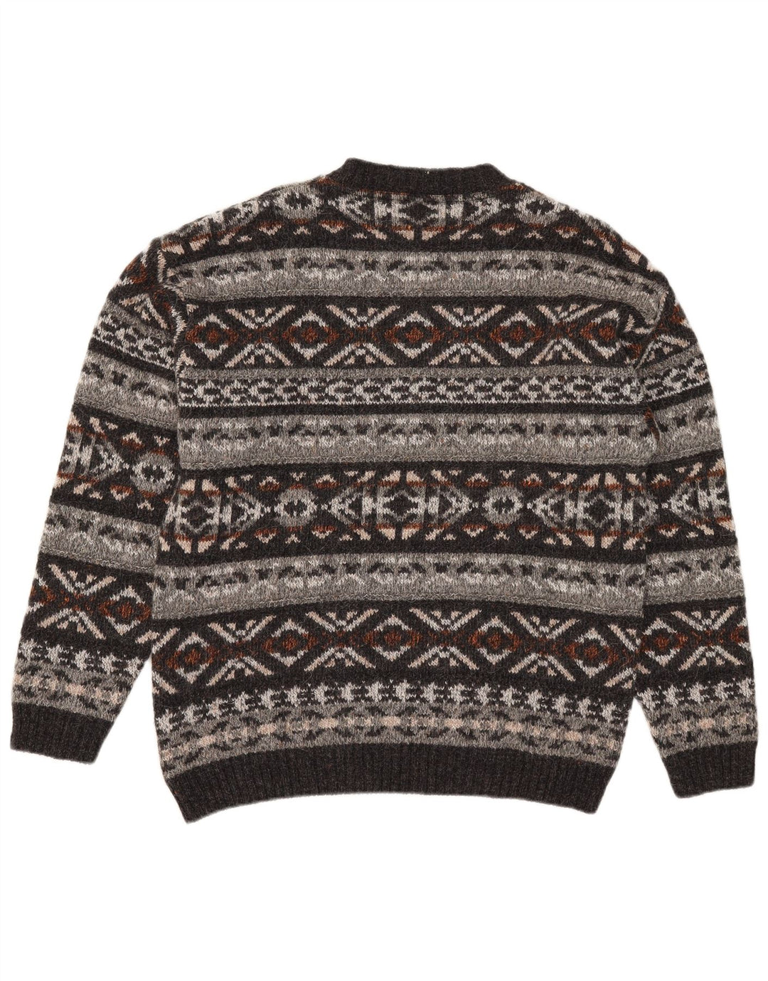 Vintage Mens Crew Neck Jumper Sweater Medium Multicoloured Fair Isle