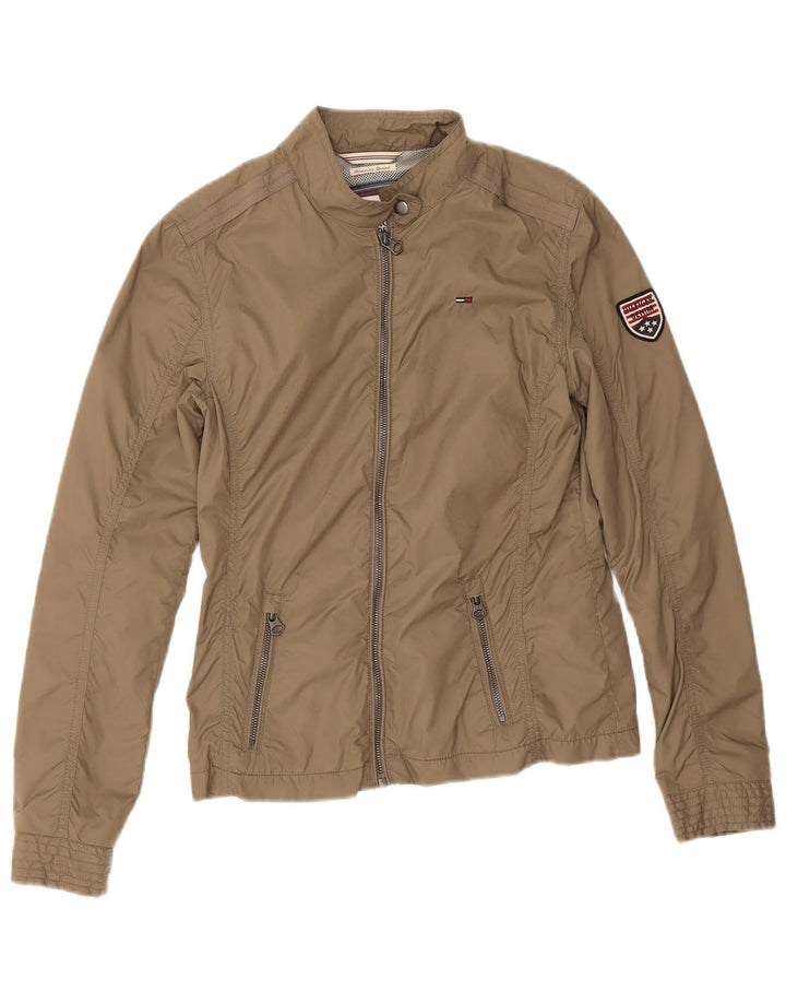 Tommy Hilfiger Womens Rain Jacket UK 10 Small Beige Nylon